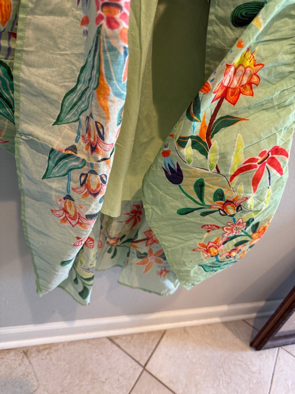 FARM Rio-Green Floral Off-Shoulder Maxi Dress. PTP 18-19”. Length 52” - Picture 6 of 8